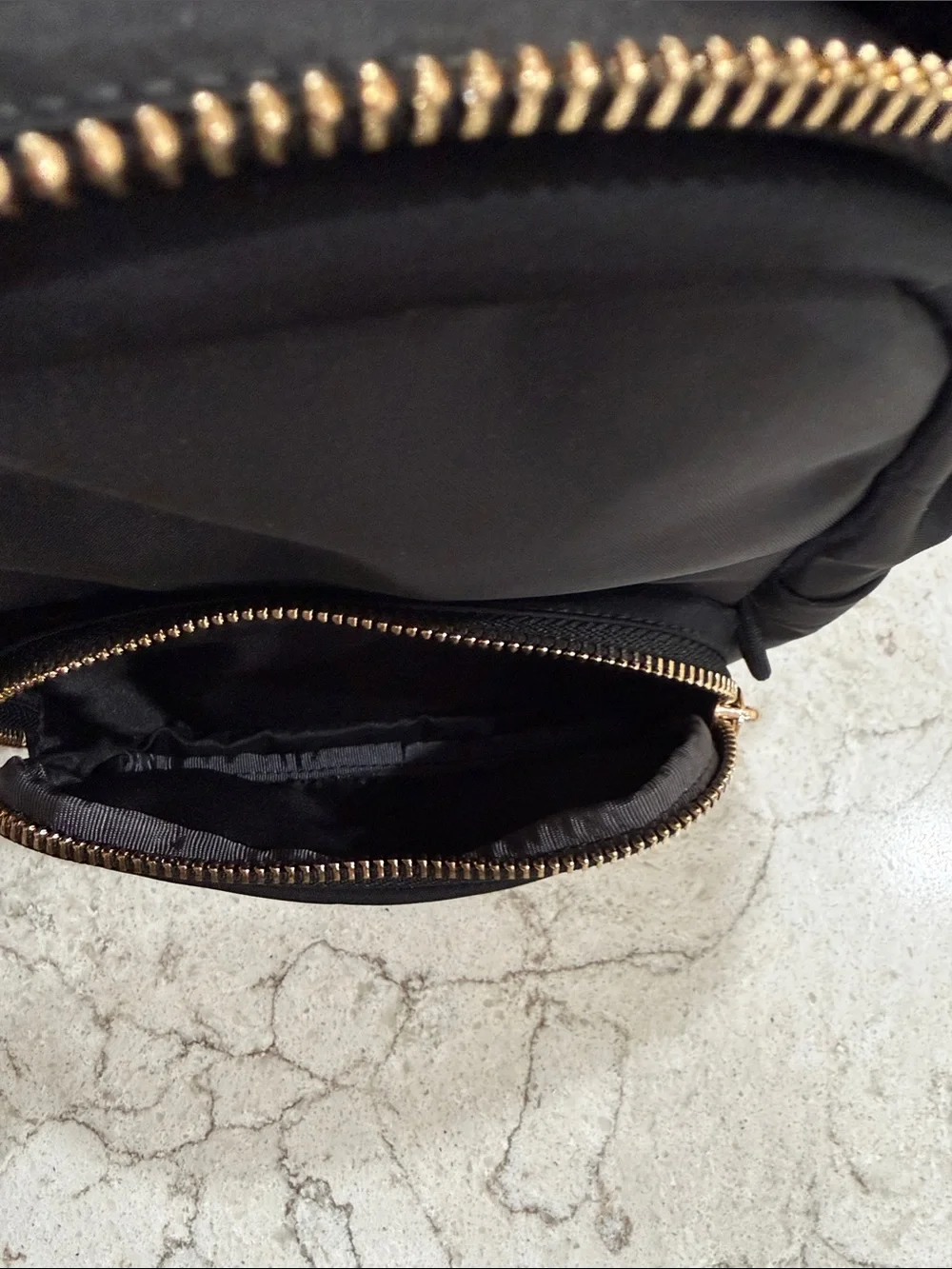 lululemon athletica Black Mini Backpack with Gold Accents. new without tags